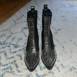 Black Studded Ankle Boots